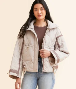 Hyfve Quilted Jacket Taupe Online
