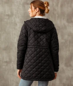 Buckle Black Quilted Puffer Jacket Black Online