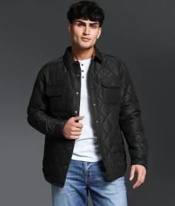 Tops|Coats & Jackets | Outpost Makers Quilted Shacket Black