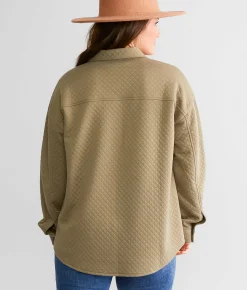 BKE Quilted Shacket Vetiver Sale