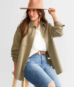 BKE Quilted Shacket Vetiver Sale