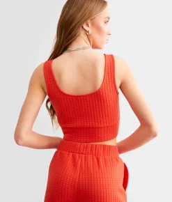 Gilded Intent Quilted Stitch Cropped Tank Top Grenadine Discount