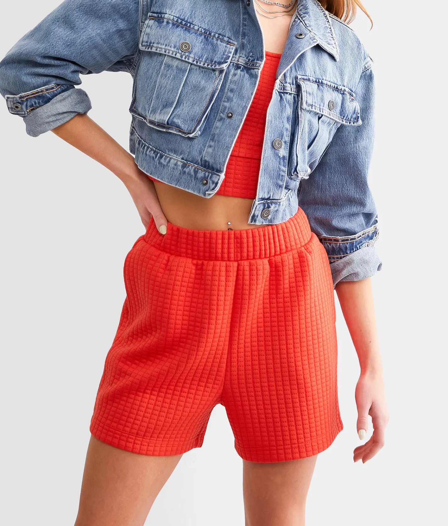 Bottoms|Shorts | Gilded Intent Quilted Stitch Shorts Grenadine