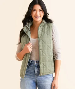 Tops|Coats & Jackets | BKE Quilted Vest Sea Spray