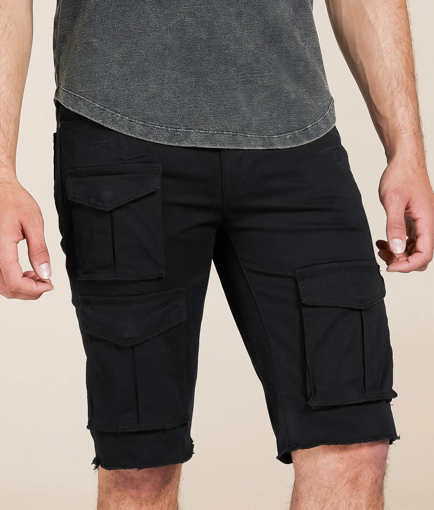 Smoke Rise® 12" Cargo Stretch Short Black Discount