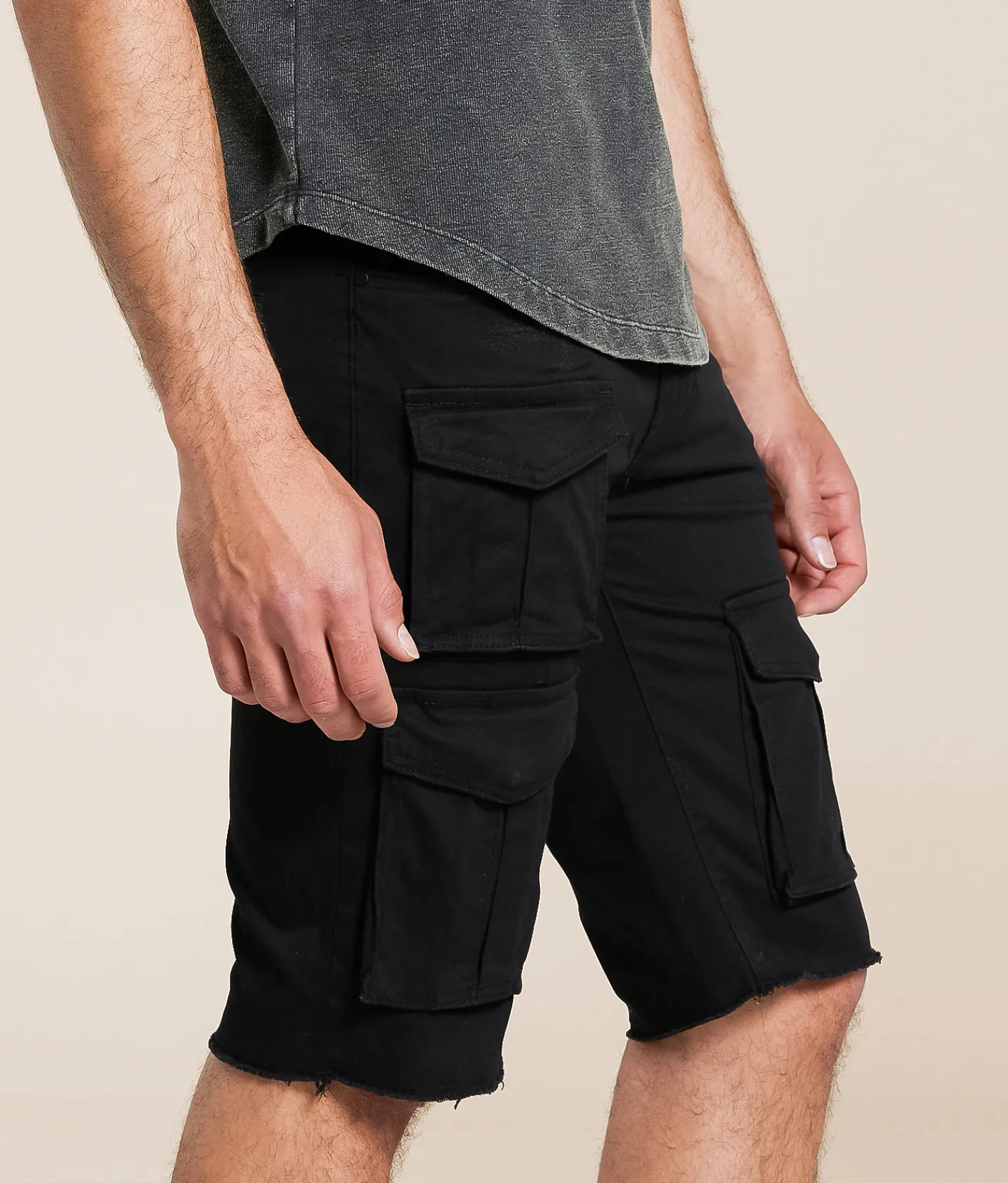 Smoke Rise® 12" Cargo Stretch Short Black Discount