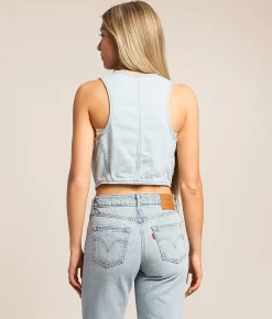 Tops|Coats & Jackets | Levi's® Racer Denim Cropped Vest Always Going to Change