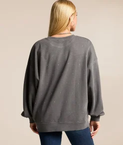 Tops | Modish Rebel 1963 Racing Rhinestone Pullover Washed Black