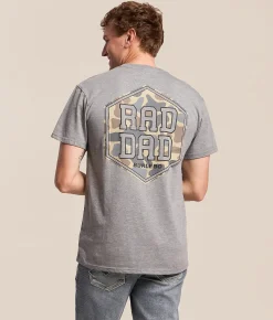 BURLEBO Rad Dad Deer Camo T-Shirt Dark Heather Grey Hot