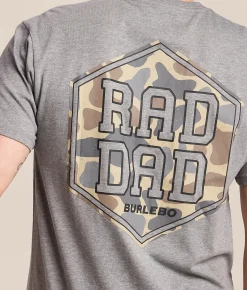 BURLEBO Rad Dad Deer Camo T-Shirt Dark Heather Grey Hot
