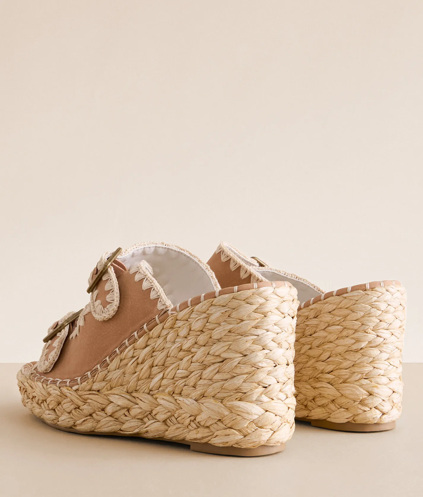 Oasis Society Rae Embroidered Wedge Sandal Camel