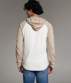 Tops | BKE Raglan Henley Hoodie Dune Tofu