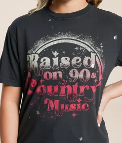 Tops | American Highway Raised On 90s Country T-Shirt Vintage Black Pigment Dye