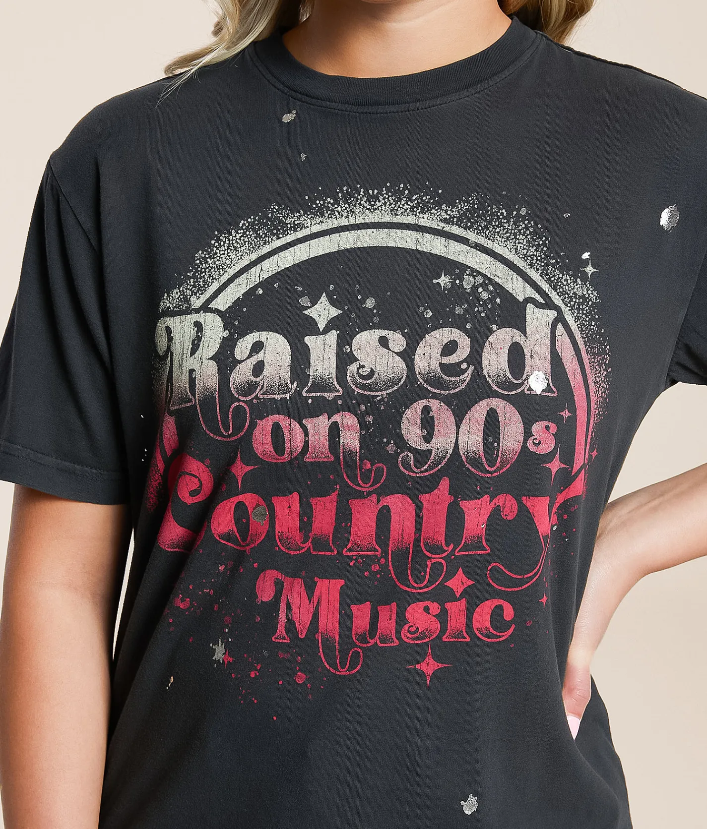 Tops | American Highway Raised On 90s Country T-Shirt Vintage Black Pigment Dye