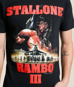 Screen Stars Rambo III T-Shirt Black Hot
