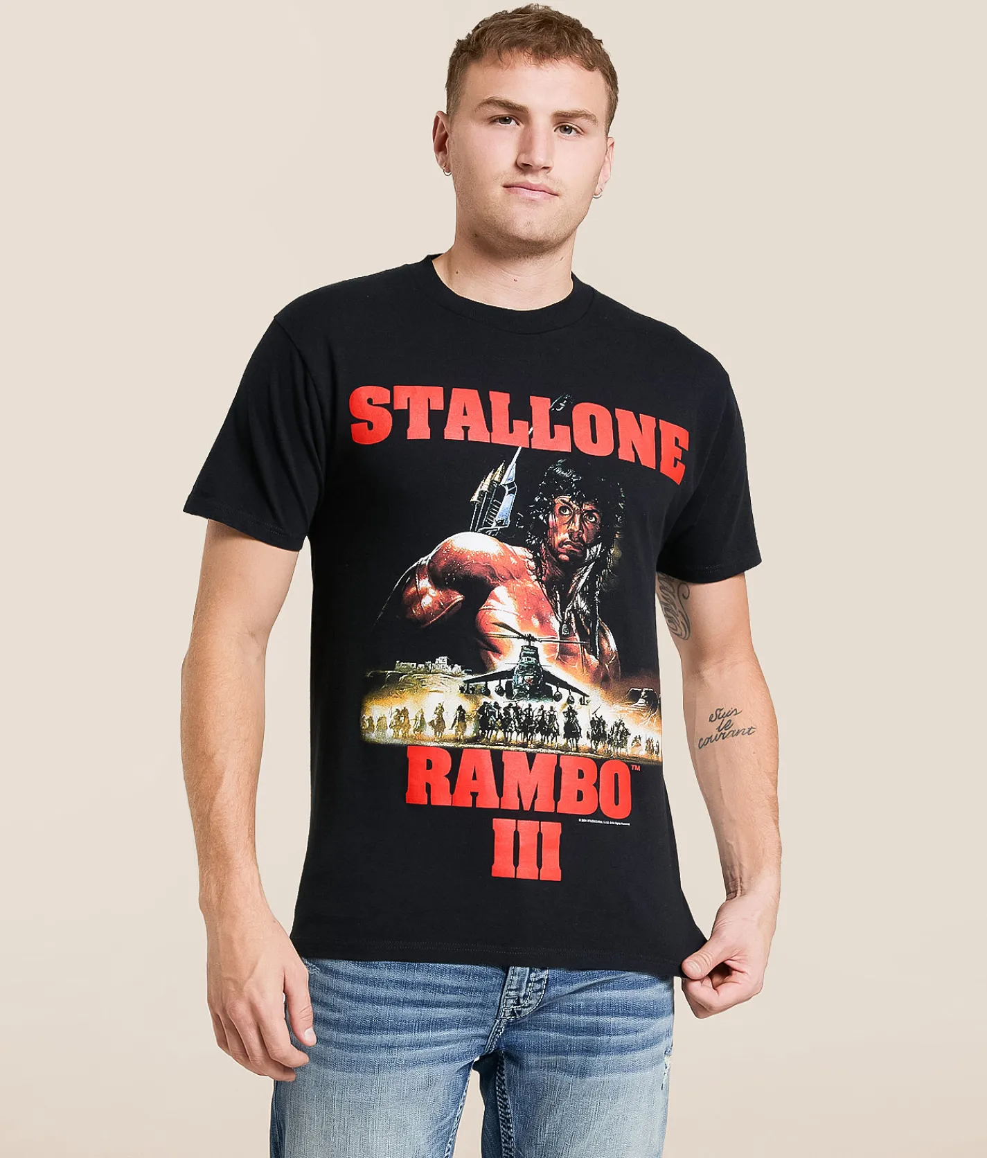 Screen Stars Rambo III T-Shirt Black Hot