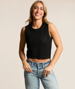 Tops | Z Supply Ramona Cropped Sweater Tank Top Black