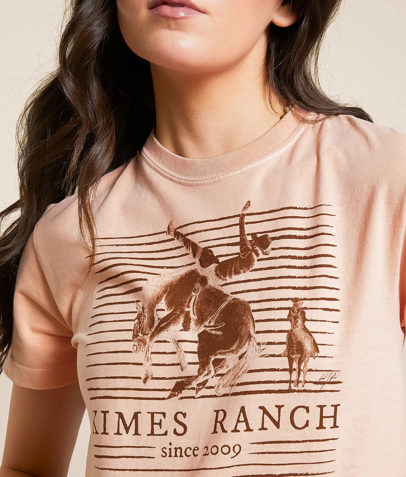 Tops | Kimes Ranch Randy Bareback Cropped T-Shirt Peach