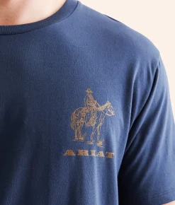 Graphic T-Shirts | Ariat Range Drover T-Shirt Blue Dusk