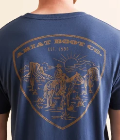 Graphic T-Shirts | Ariat Range Drover T-Shirt Blue Dusk