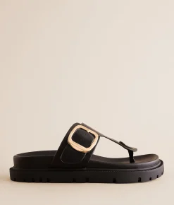 Shoes | Mia Ravienn Big Buckle Sandal Black