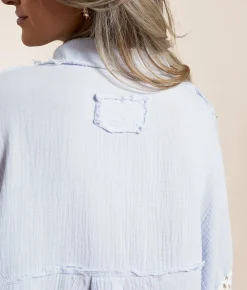 POL Raw Edge Textured Shirt Pistachio Best
