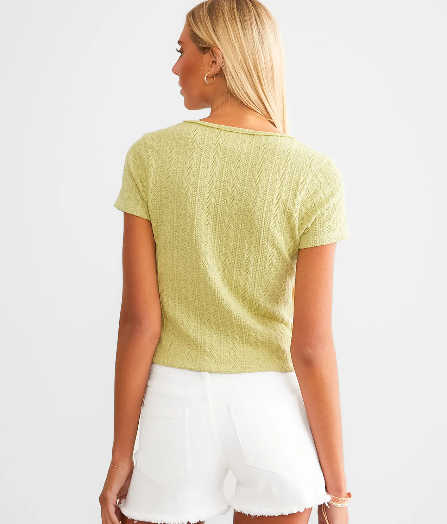 FITZ + EDDI Raw Edge Textured Top Sage Sale