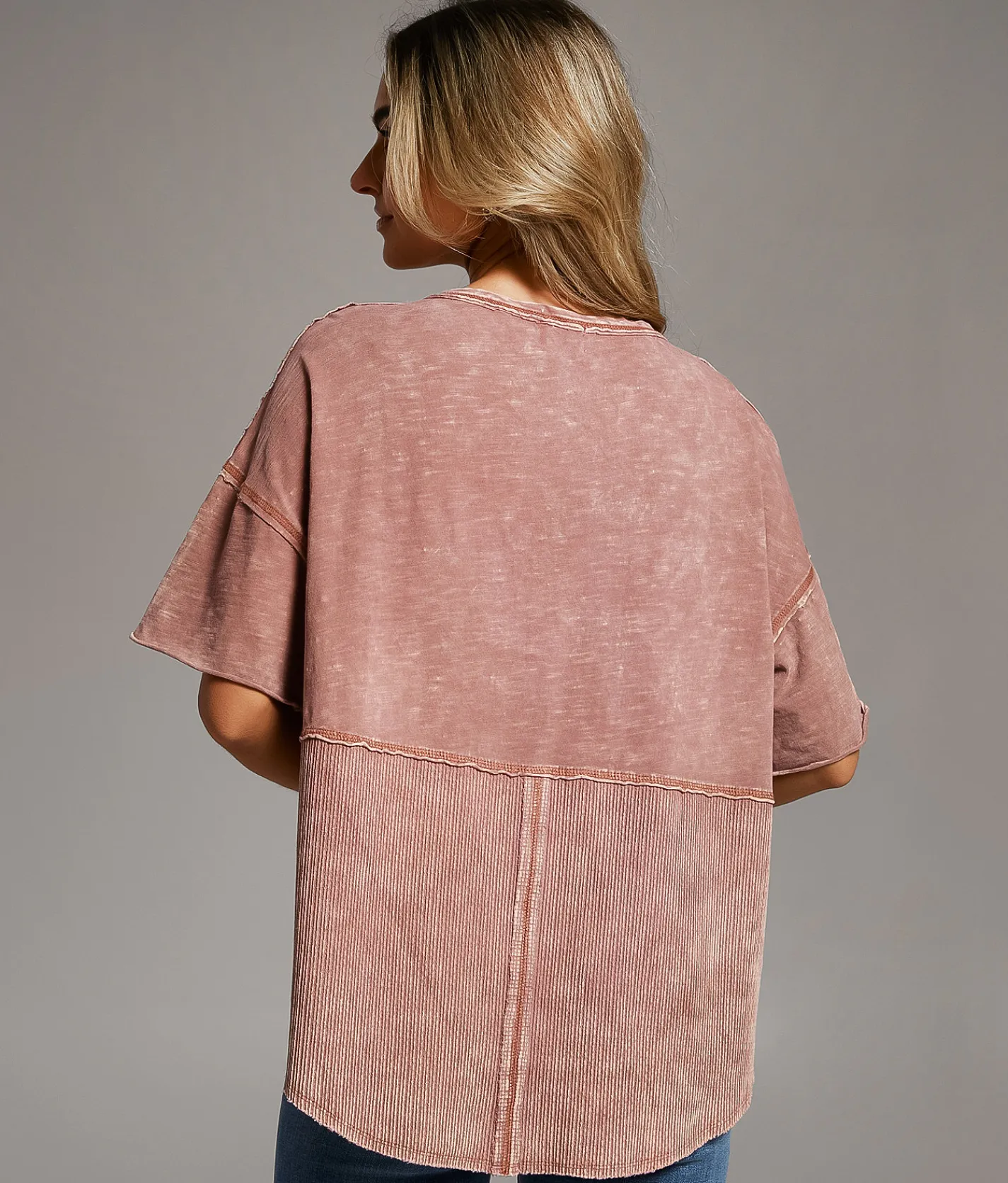 BKE Raw Edge Washed Henley Burlwood Discount