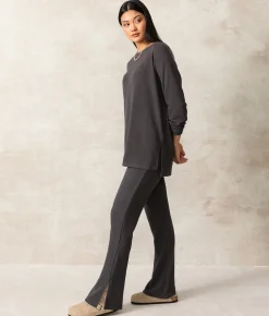 Bottoms|Activewear | Buckle Black Raya Split Flare Pant Charcoal