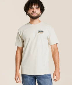 Tops|Graphic T-Shirts | Brixton Reagal T-Shirt Crm Dk Green Metal Bronze