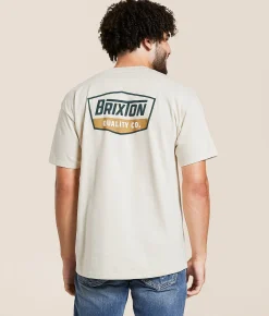 Tops|Graphic T-Shirts | Brixton Reagal T-Shirt Crm Dk Green Metal Bronze