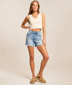 VERVET by Flying Monkey Rebecca High Rise Stretch Short Riptide Sale