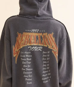 Modish Rebel Rebellion Tour Hooded Sweatshirt Charcoal Clearance