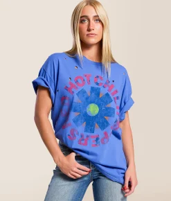 Tops | Merch Traffic Red Hot Chili Peppers Oversized Band T-Shirt Teal