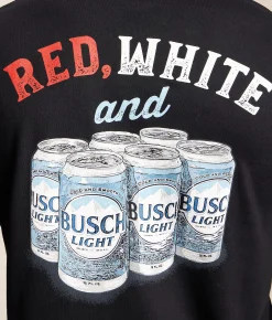 Graphic T-Shirts | JEDCo Red White & Busch Light T-Shirt Black