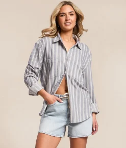 Tops | Z Supply Reece Striped Shirt Cloud