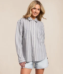 Tops | Z Supply Reece Striped Shirt Cloud