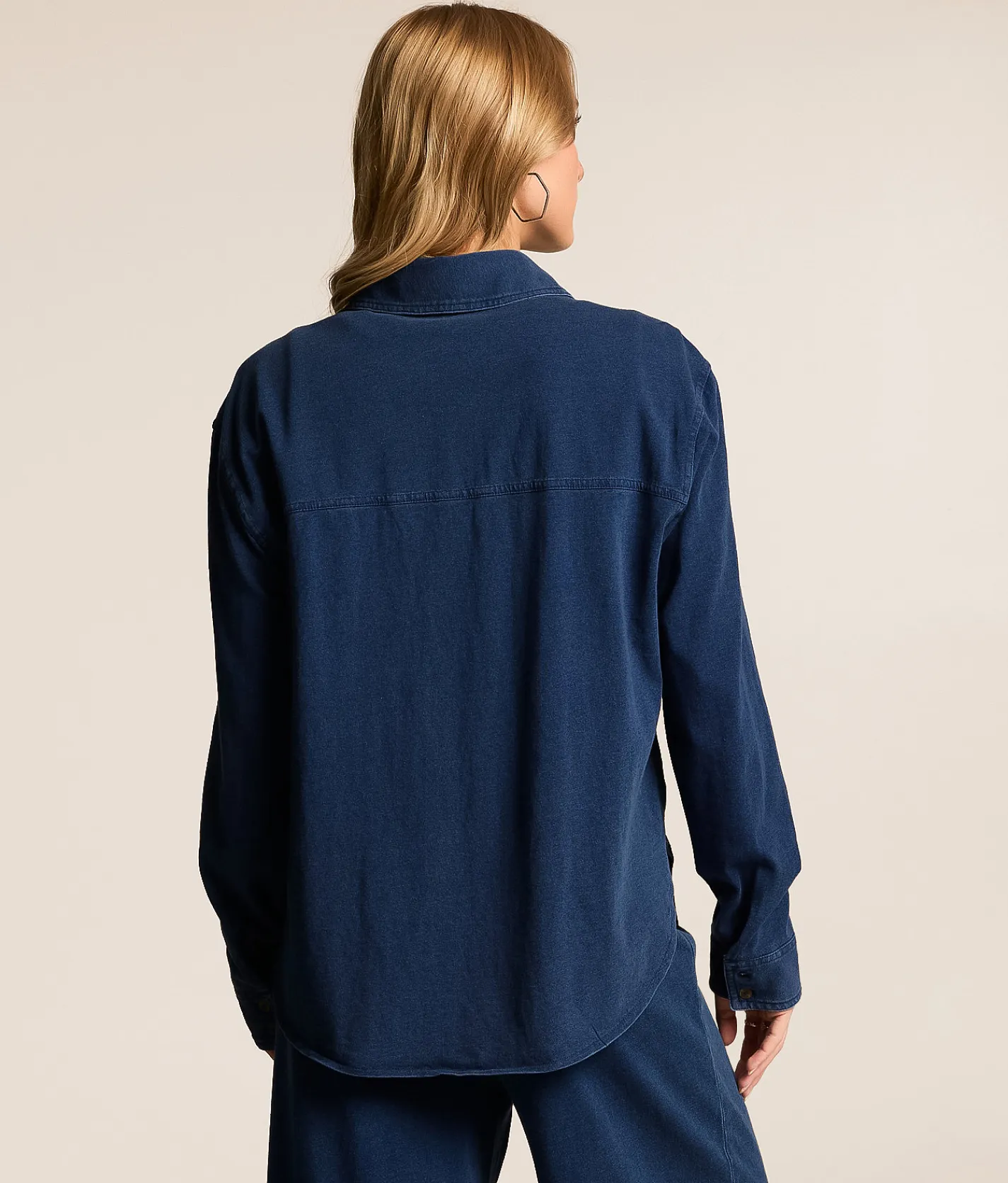 Tops | Z Supply Reese Jersey Denim Shirt Indigo