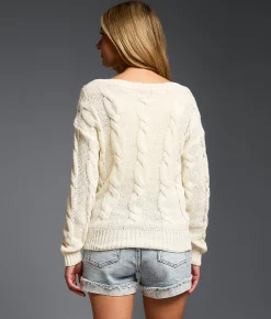 Buckle Black Refined Edit - Cable Knit Sweater Cannoli Cream Best