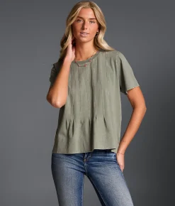 Tops | Buckle Black Refined Edit - Pleated Top Cannoli Cream