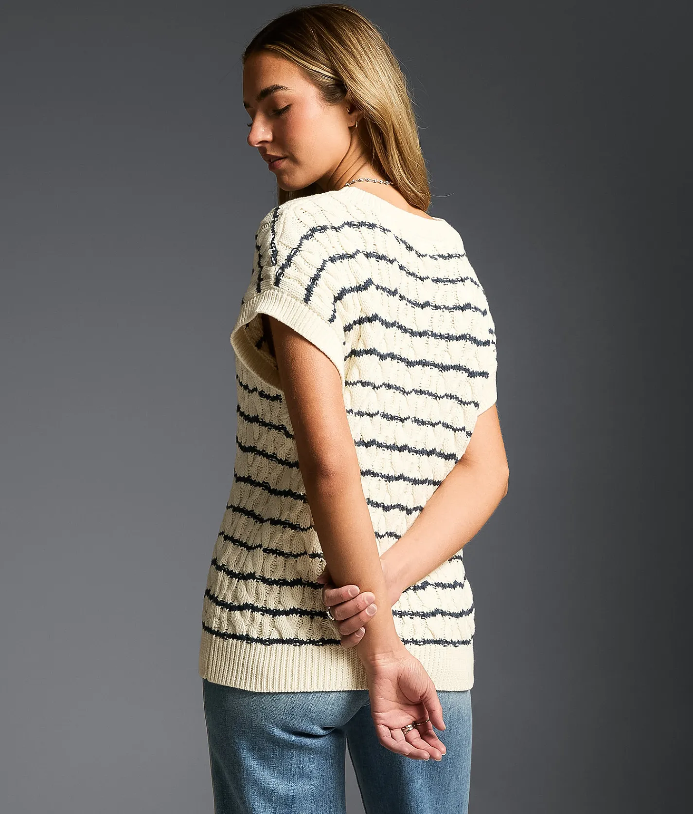 Tops | Buckle Black Refined Edit - Striped Sweater Cream Big Dipper
