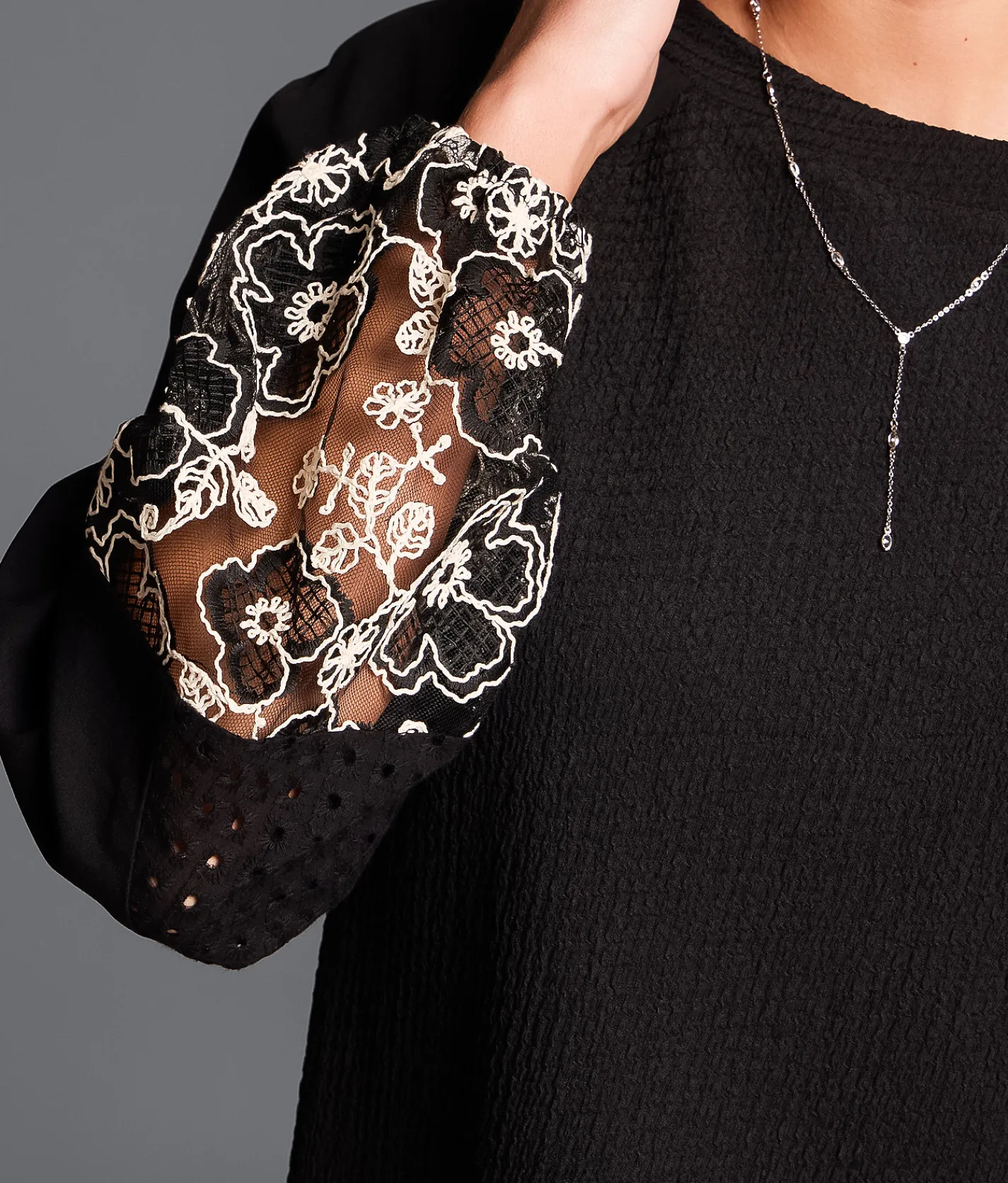 Tops | Buckle Black Refined Edit - Textured Top Black