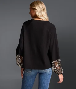 Tops | Buckle Black Refined Edit - Textured Top Black