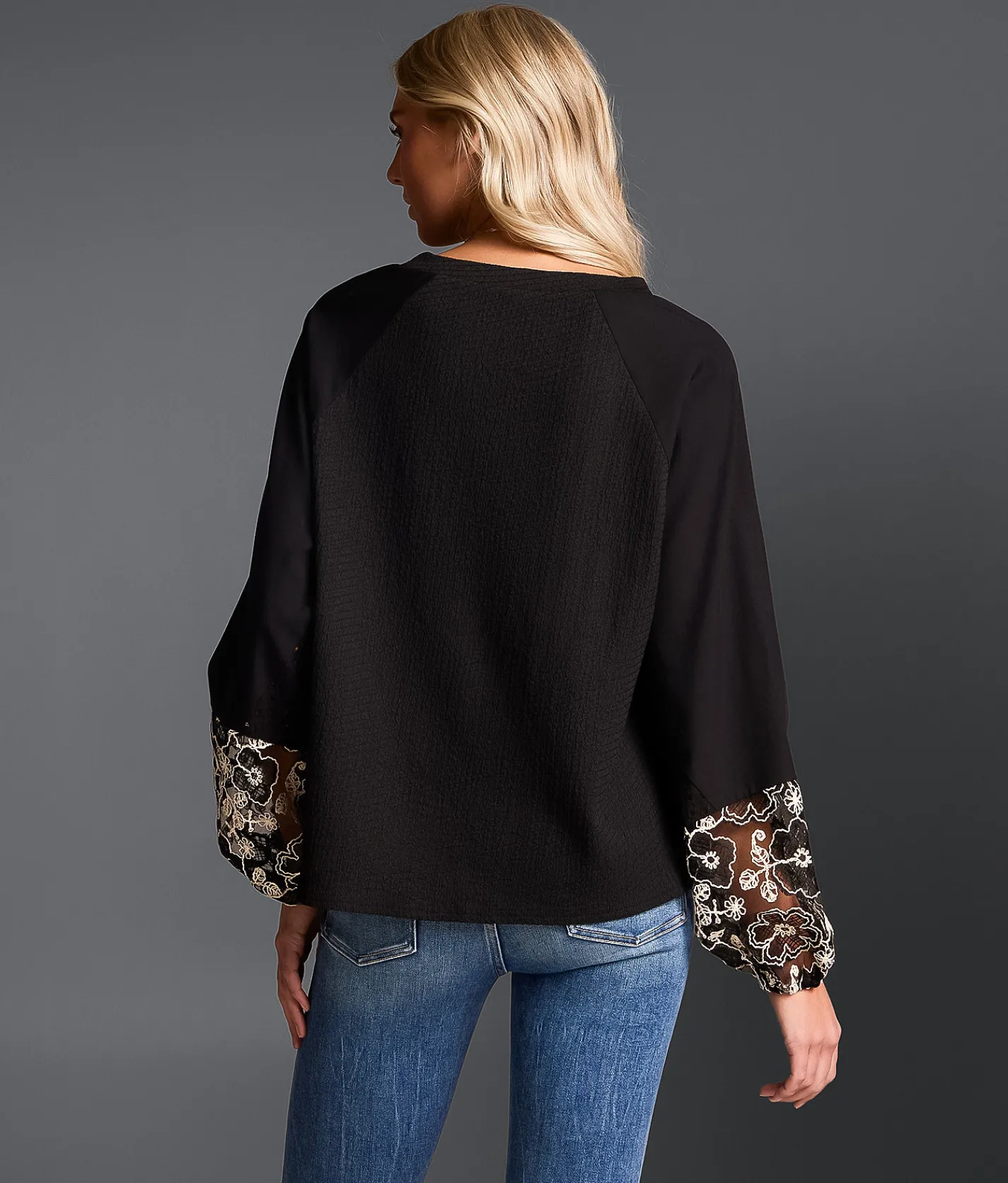 Tops | Buckle Black Refined Edit - Textured Top Black