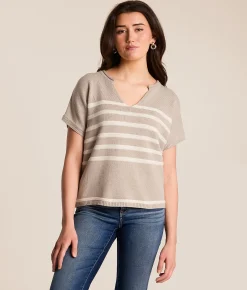 Tops | Z Supply Regina Striped Sweater Natural Heather