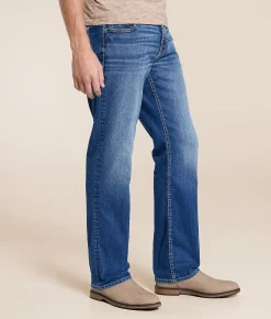 Bottoms|Jeans | Reclaim Regular Straight Stretch Jean Saxony