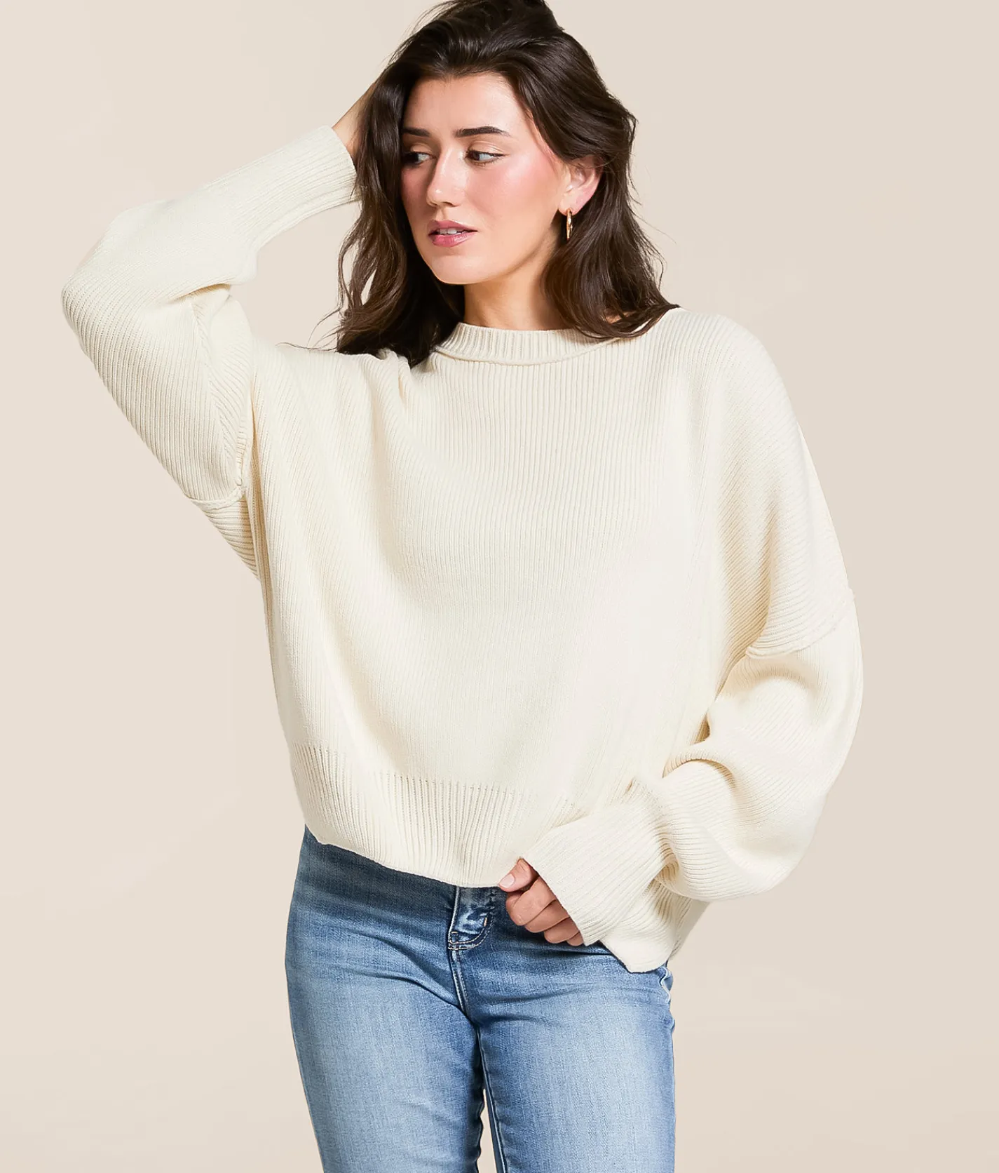 Tops | Double Zero Relaxed Dolman Sweater Sky Blue