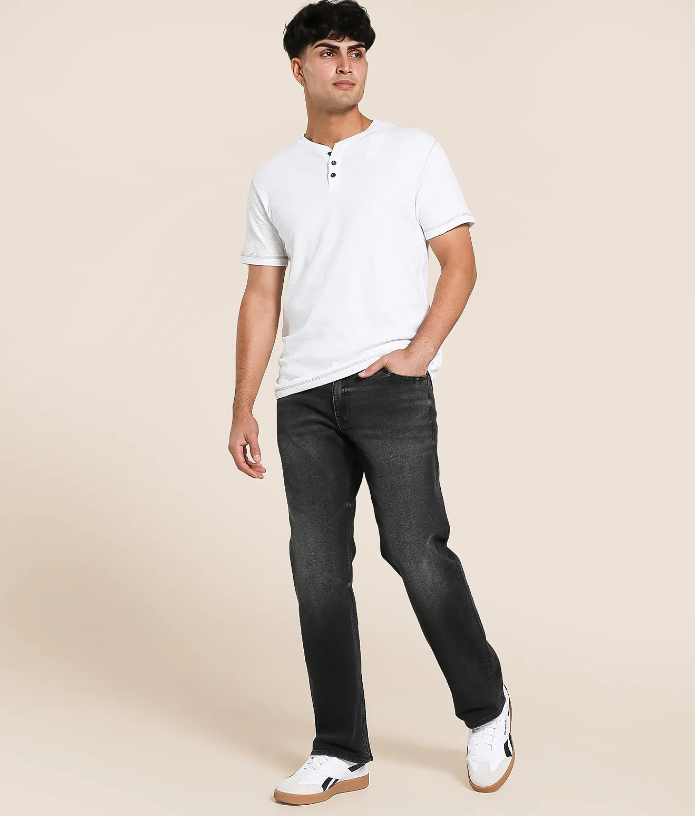 Bottoms|Jeans | Reclaim Relaxed Straight Stretch Jean Washed Black