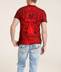 Affliction Remains T-Shirt Bright Red Outlet