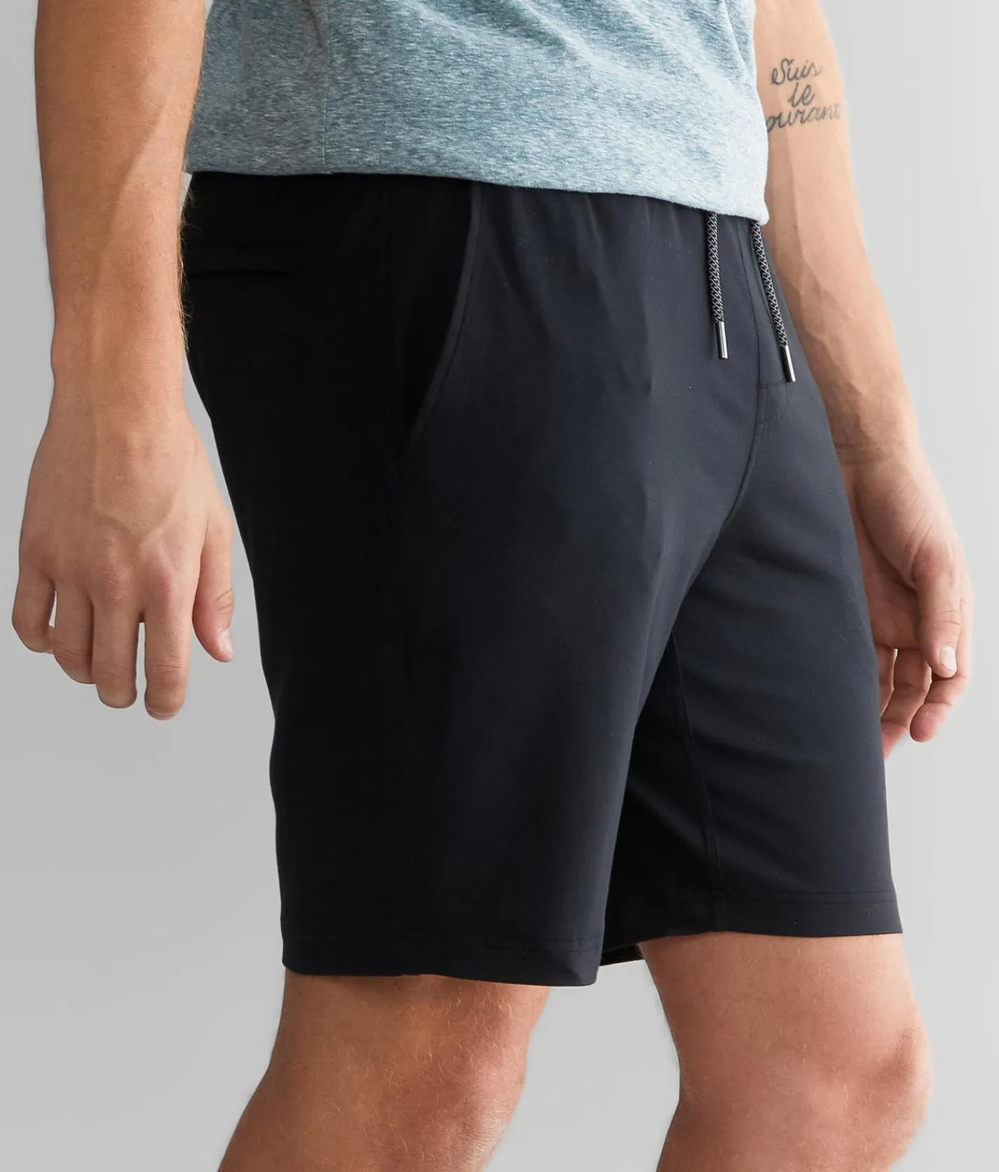 Bottoms|Activewear | BKE Renley Performance Knit Short Jet Black